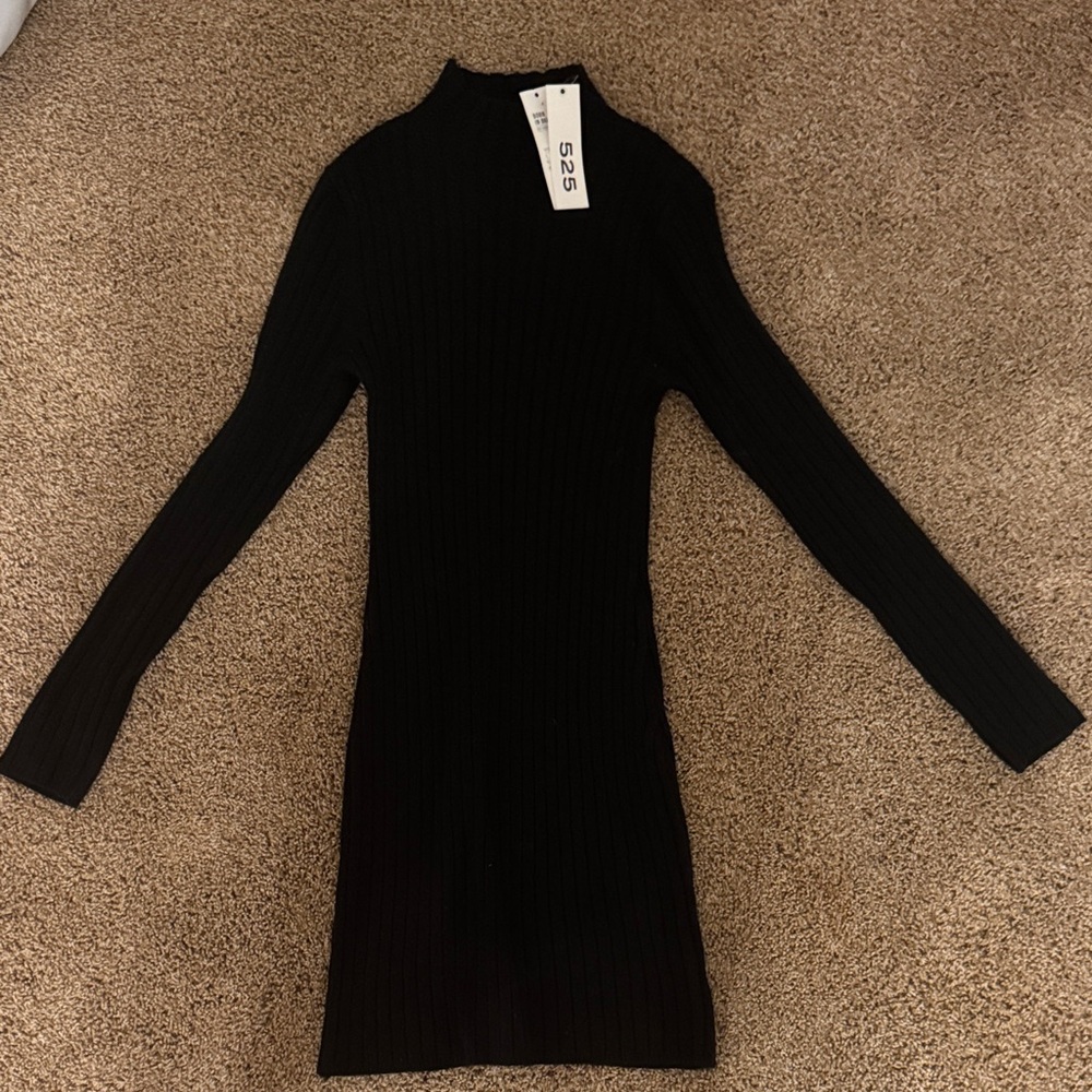525 America Long Sleeve Black Dress